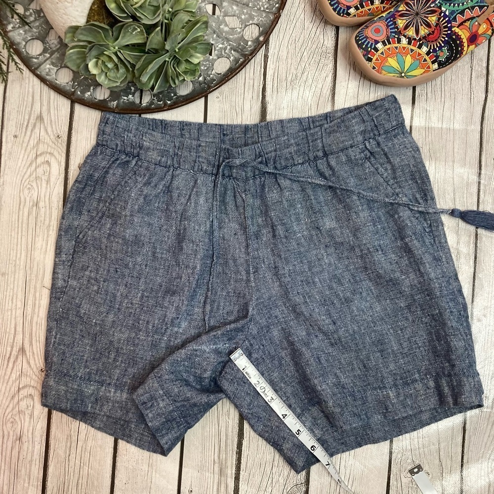 Talbots Drawstring Washed Linen Shorts - image 7